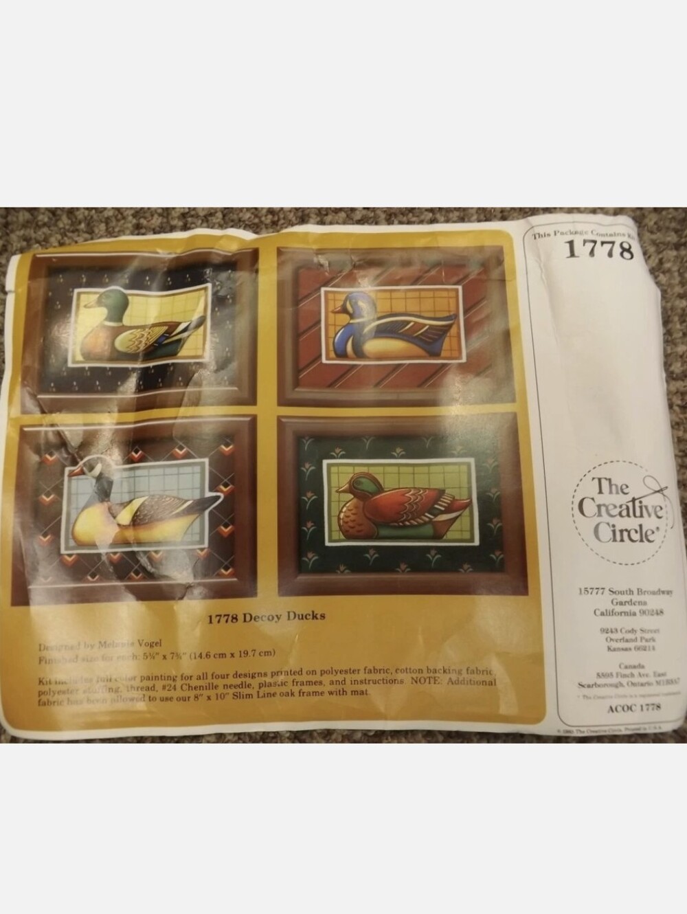 Vintage Ducks Stitch & Stuff Kit 1985 Creative Circle Decoy Ducks # 1778  Sealed
